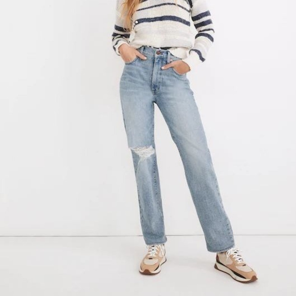 Madewell The Perfect Vintage Straight Jeans‎ Sz 26 Reinhart Wash Ripped